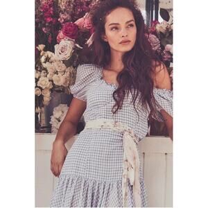 Women's LoveShackFancy Catalina Checked Cotton Mini Dress size 6 Cottage Western